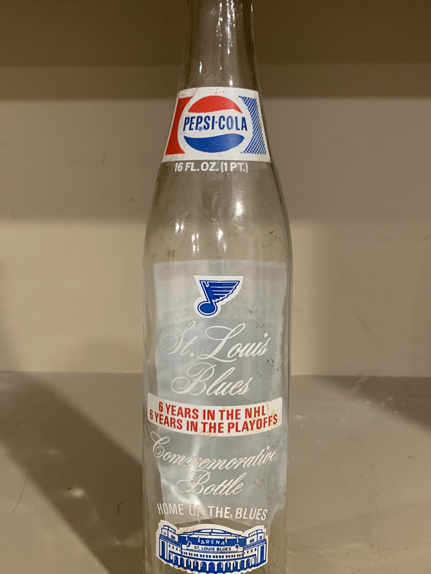 St. Louis Blues Hockey Pepsi Bottle