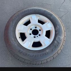 1 X  255/65r17 6x135 6x5.31 F150 Stock Rims Wheels With 80% Tires!