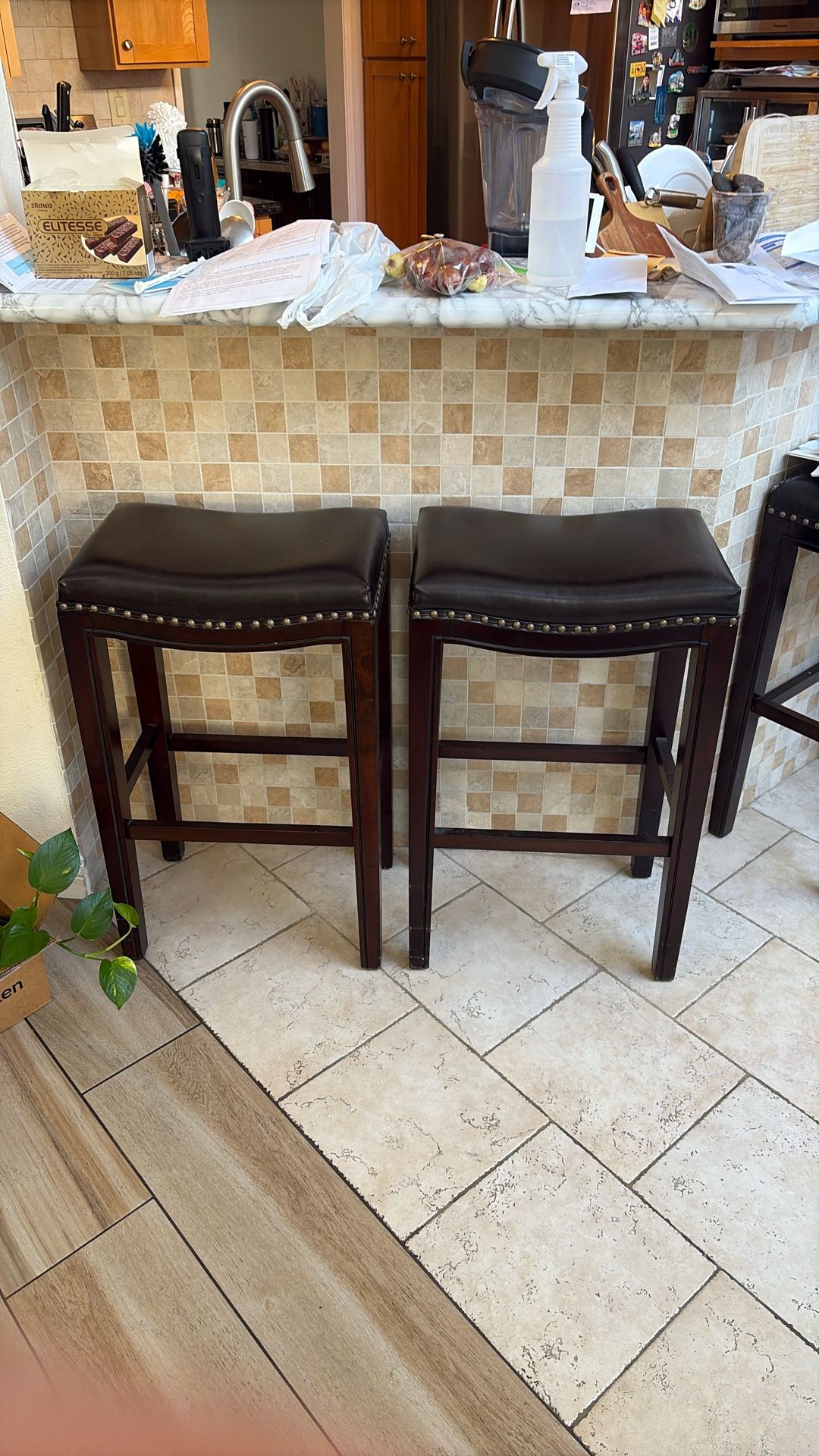 Premium Vegan Leather 2 Set 30 Inch Bar Stools