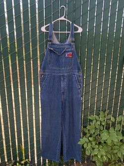 Overalls Ralph Lauren Chaps Blue Denim Size Large 