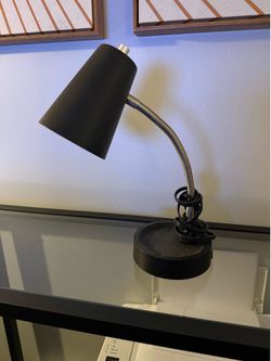 Minimal Black Lamp w/ Outlet