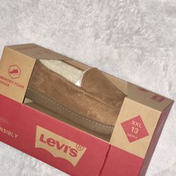 Levi’s Men’s Fields 2 Microsuede Venetian House Slippers : Tan, Size xxl