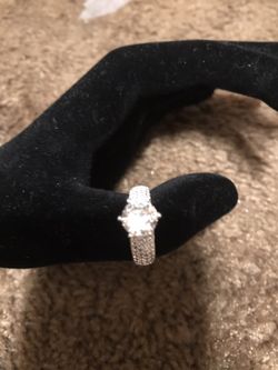 Women's 925 sterling silver white sapphire wedding ring size 7