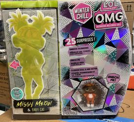 L.O.L. Surprise! O.M.G. Winter Chill Missy Meow Fashion Doll & Baby Cat Doll with 25 Surprises