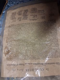 Old unanimous delceration of the 13 united states