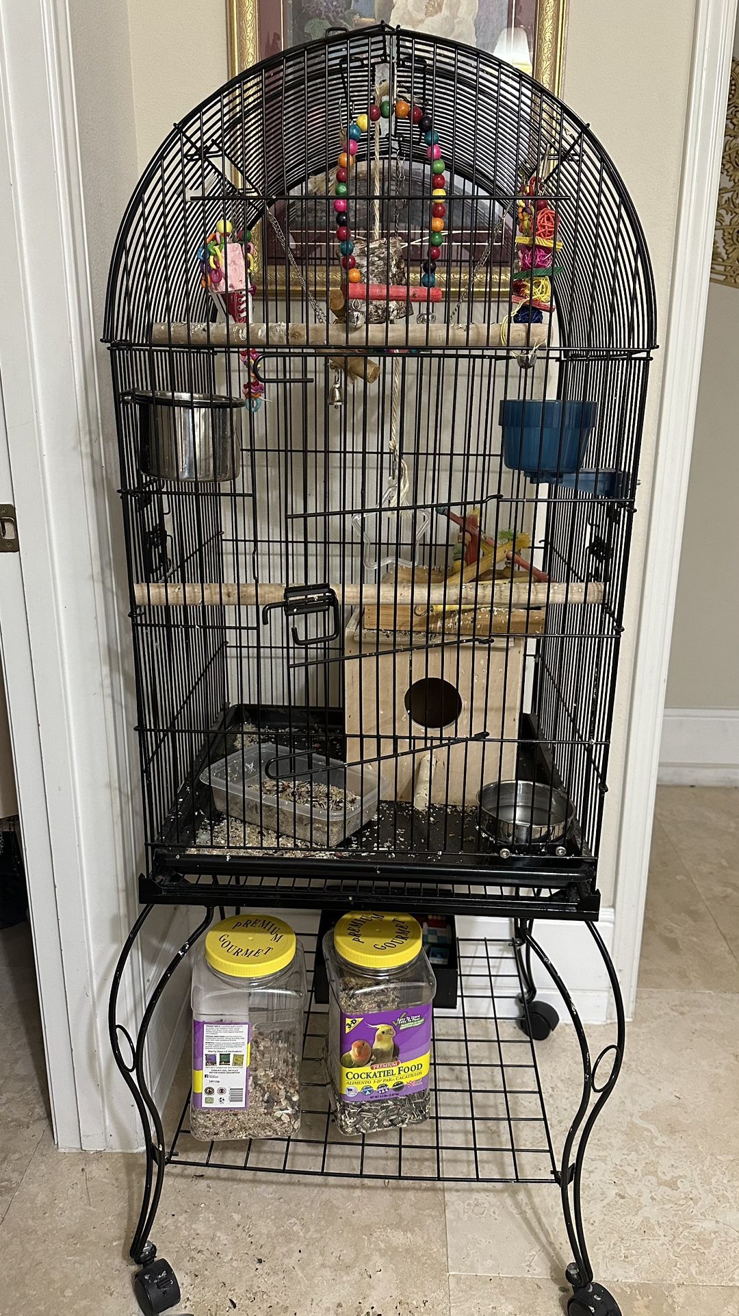 Large Bird Cage With Toys Included