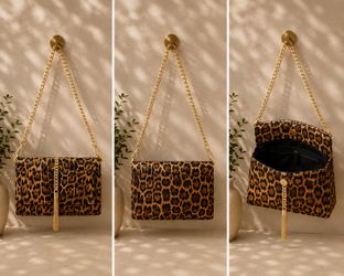 Leopard Print Tassel Crossbody Bag