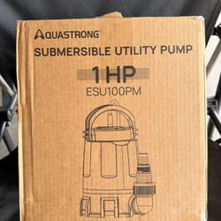 Aquastrong Sump Pump 1 HP 4500 GPH Submersible Water Pump Thermoplastic Portable Utility Pump High Flow Water Removal for Swimming Pool Garden Pond Ba