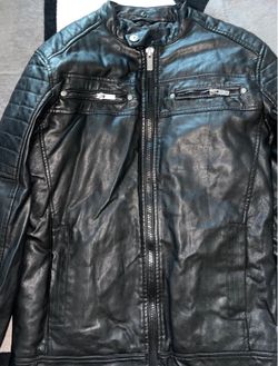 Black Faux Leather Moto Jacket