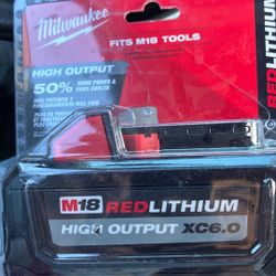 M18Red lithium high output 6.0 milwaukee Battery 
