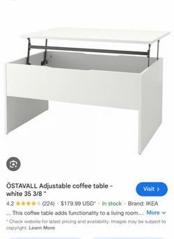 IKEA adjustable coffee table White