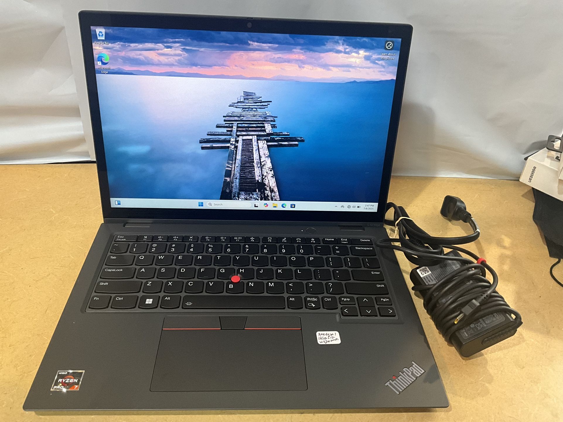 Lenovo ThinkPad L13 Yoga Gen 4 13.3" Ryzen 7 PRO 7730U 16GB 512GB Window 11 Pro touchscreen , with power adapter ,#100 New fresh window installed r