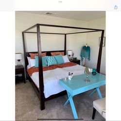 Crate & Barrel Pavilion King Canopy Bed