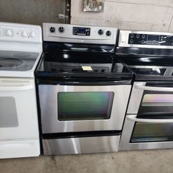 Whirlpool Stainless Glass Top Stove Range 