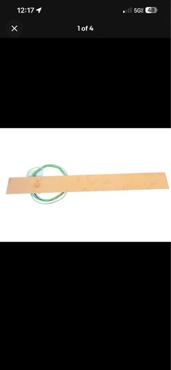 Ground Plate, 4" x 3' Solid Copper w/10' of 10 AWG Green Wire