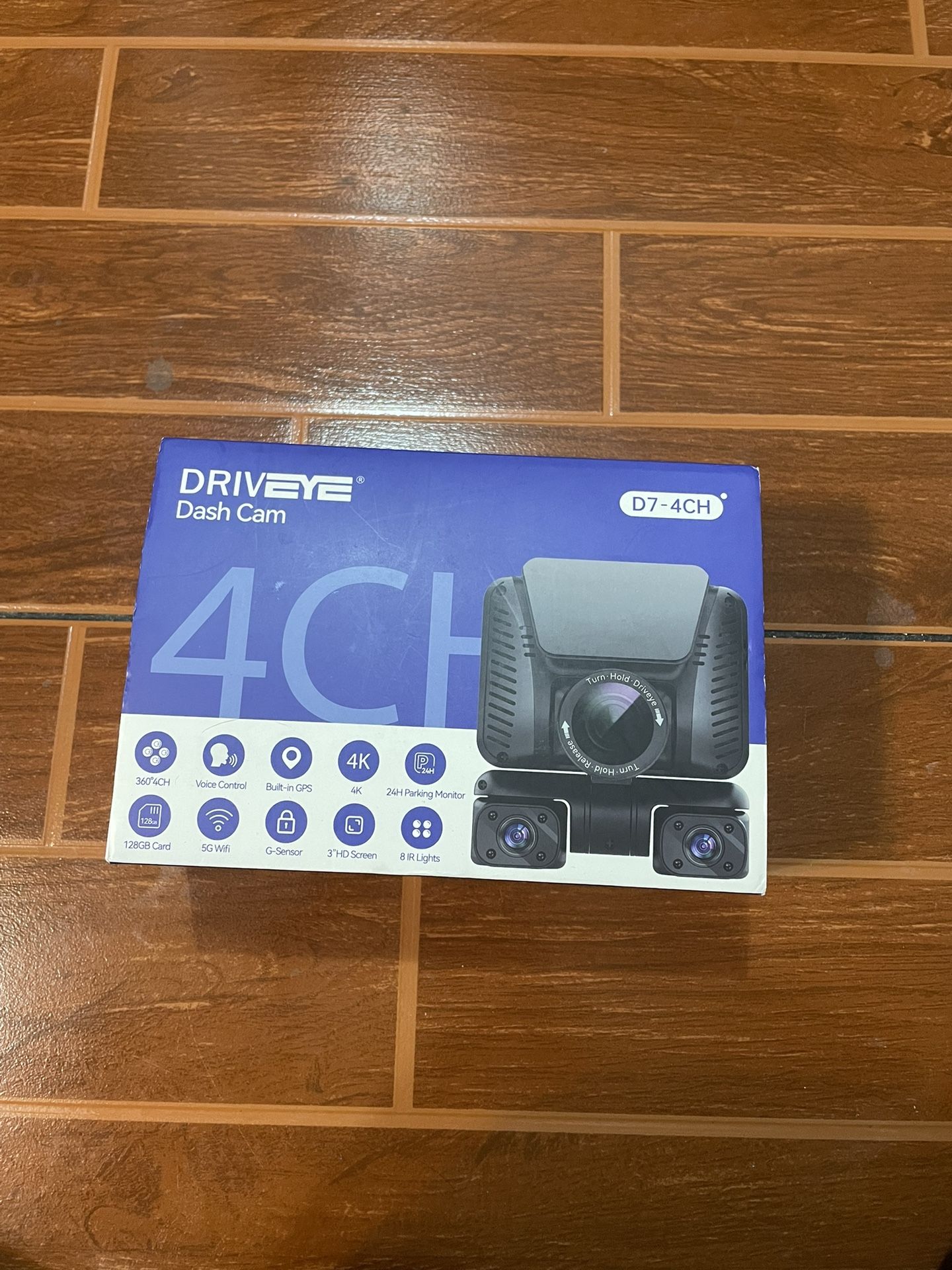 Cámara para carro Driveye Dash Cam D7-4CH, 360 degree CH, 4k,