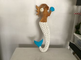 Wooden Mermaid Decor 20inches Tall