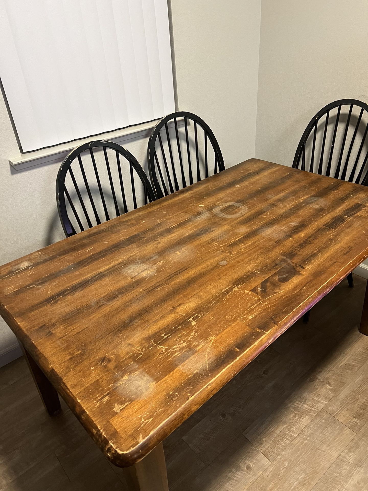 Solid Wood Table With 6 Chairs