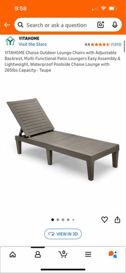 YITAHOME Outdoor Chaise Lounge Chair Taupe