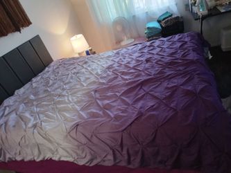 Purple Ombre Queen Bedspread & Bed Skirt