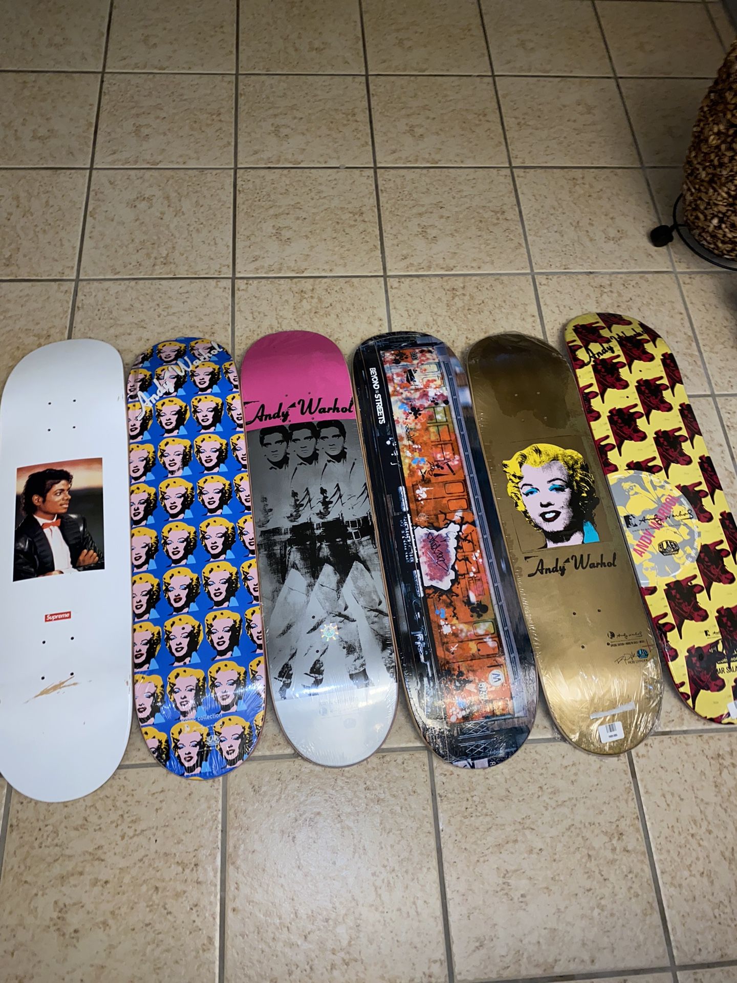 rare limited edition andy warhol art skateboard for Sale in