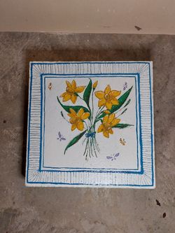 hand-painted Garden stepping stone Sealed