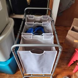 3 Section Laundry Tote On Wheels