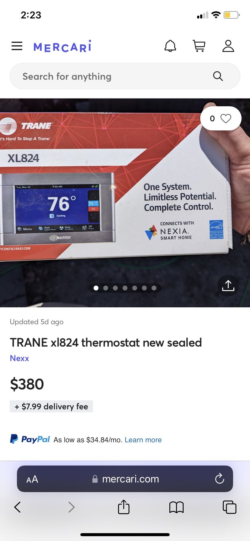 TRANE XL824 Smart Thermostat 