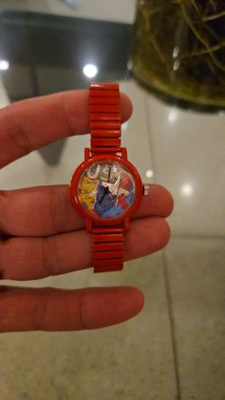Vintage Bubble Watch Colorful Map of The USA Unique Airplane Seconds Hand Watch