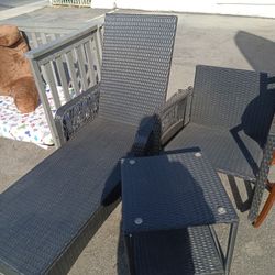 3pc One Long Chair One Rocking Chair With a Table all For $150