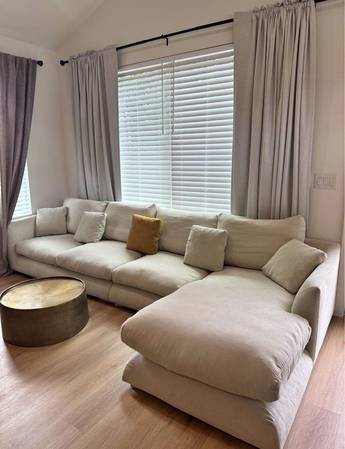 L-Shaped Sectional Couch - Duck Feather Filled - Washable Covers