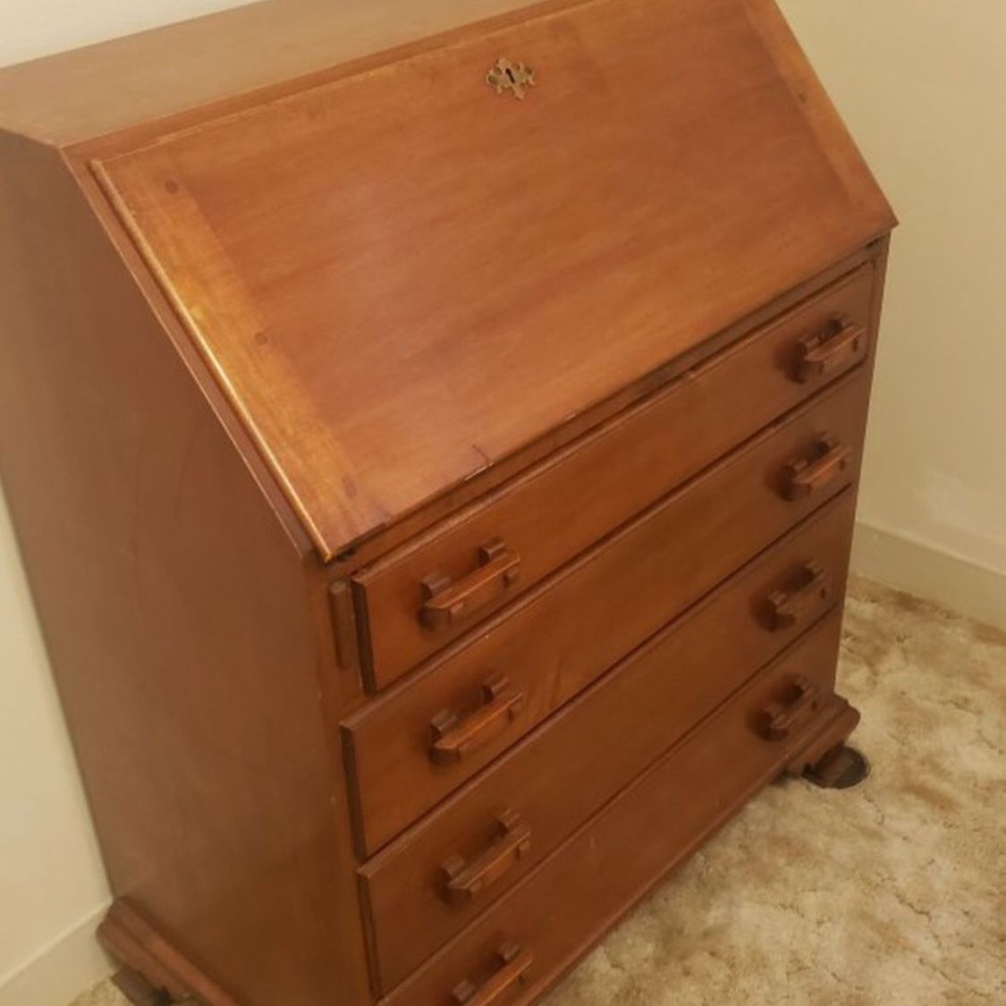 Solid Wood Antique desk With Drawers