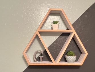 Geometric Wood Wall Shelf