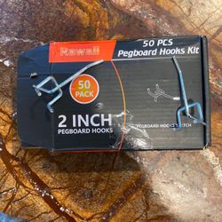 Rawall 50 pack 2 inch pad pegboard hooks fits all 1/8 and 1/4 pegboard