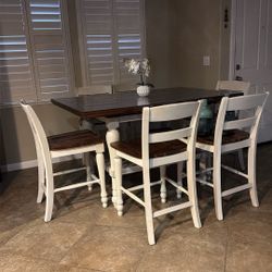 Dinning Table Set With 6chairs Extendable Inside