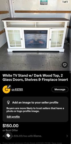 White TV Stand / Fireplace