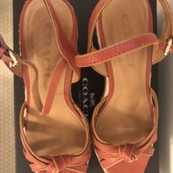 COACH DALTON WEDGE TERRACOTTA-GINGER WEDGE HEELS SIZE 8.5