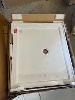 DreamLine SlimLine 54 in. L x 32 in. W Alcove Rectangular White Shower Pan Base