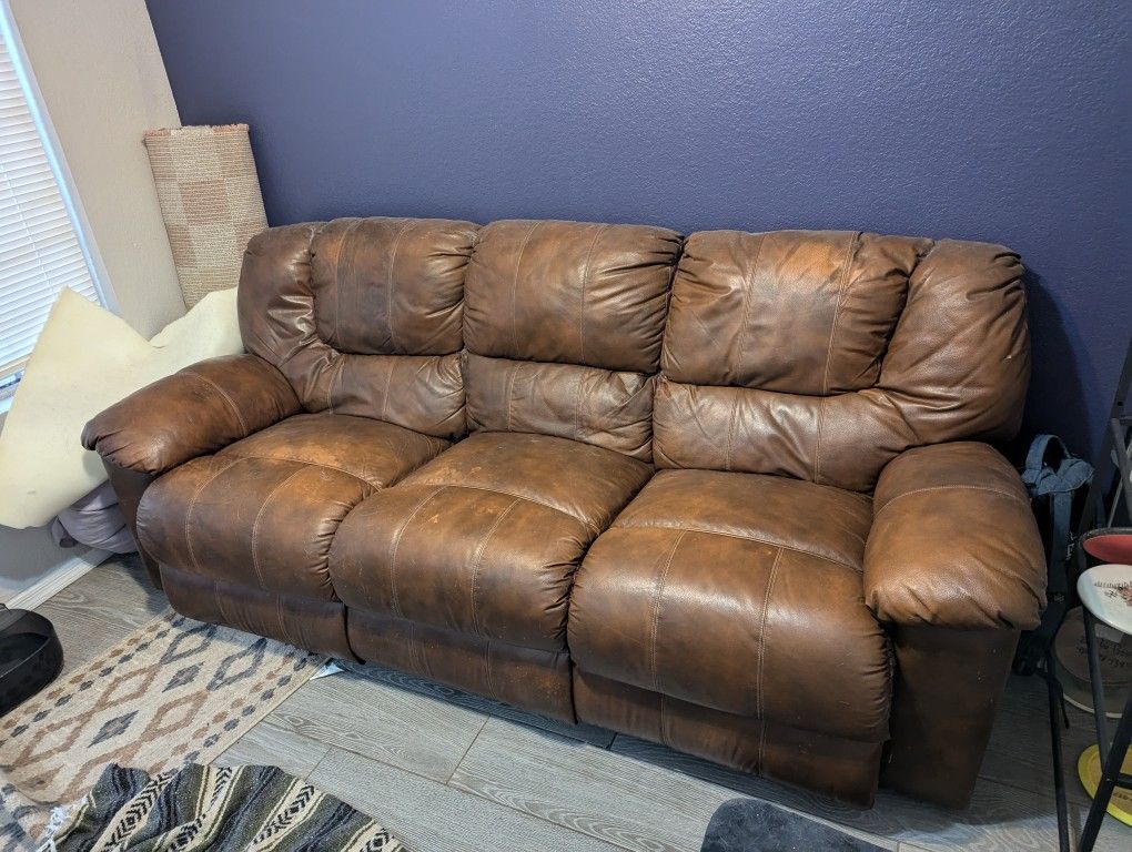 Brown Leather Couch