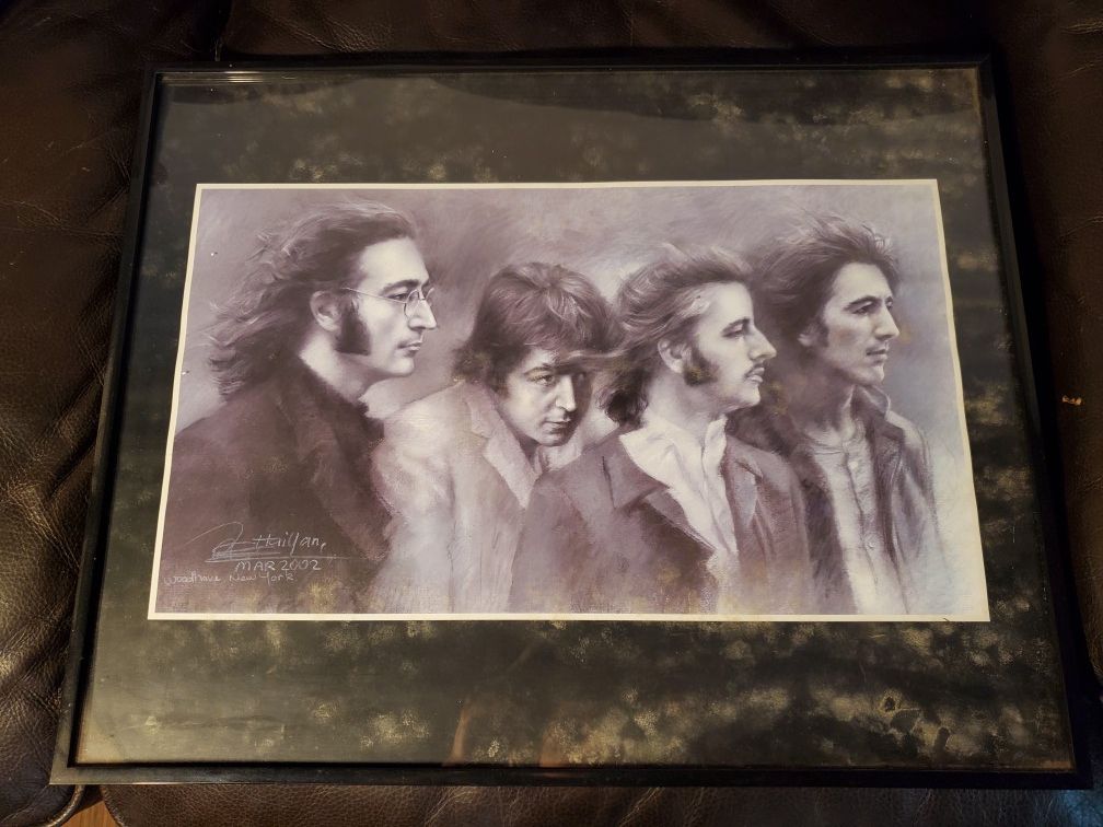 Framed Portrait Of The Beatles By Haiyan
