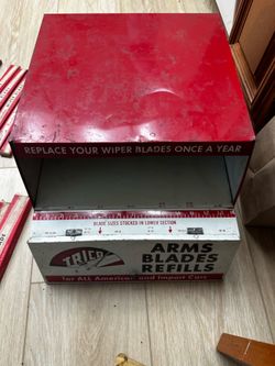 Vintage TRICO WIndshield Wiper Arms & Blades Display Cabinet