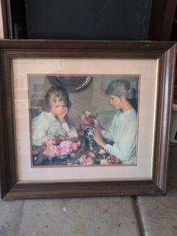 Children and Roses painting