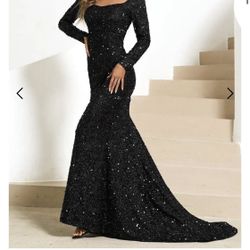 Black Sequin Dress