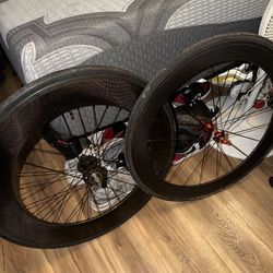 Rear Glossy 88 Front 60mm Carbon Wheels 