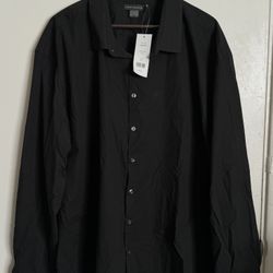 NWT French Connection Button Down Dress Shirt Mens Size 4XL 52QQG Black