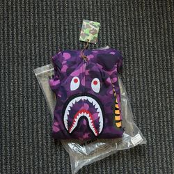 PURPLE SHARK BAPE HOODIE 