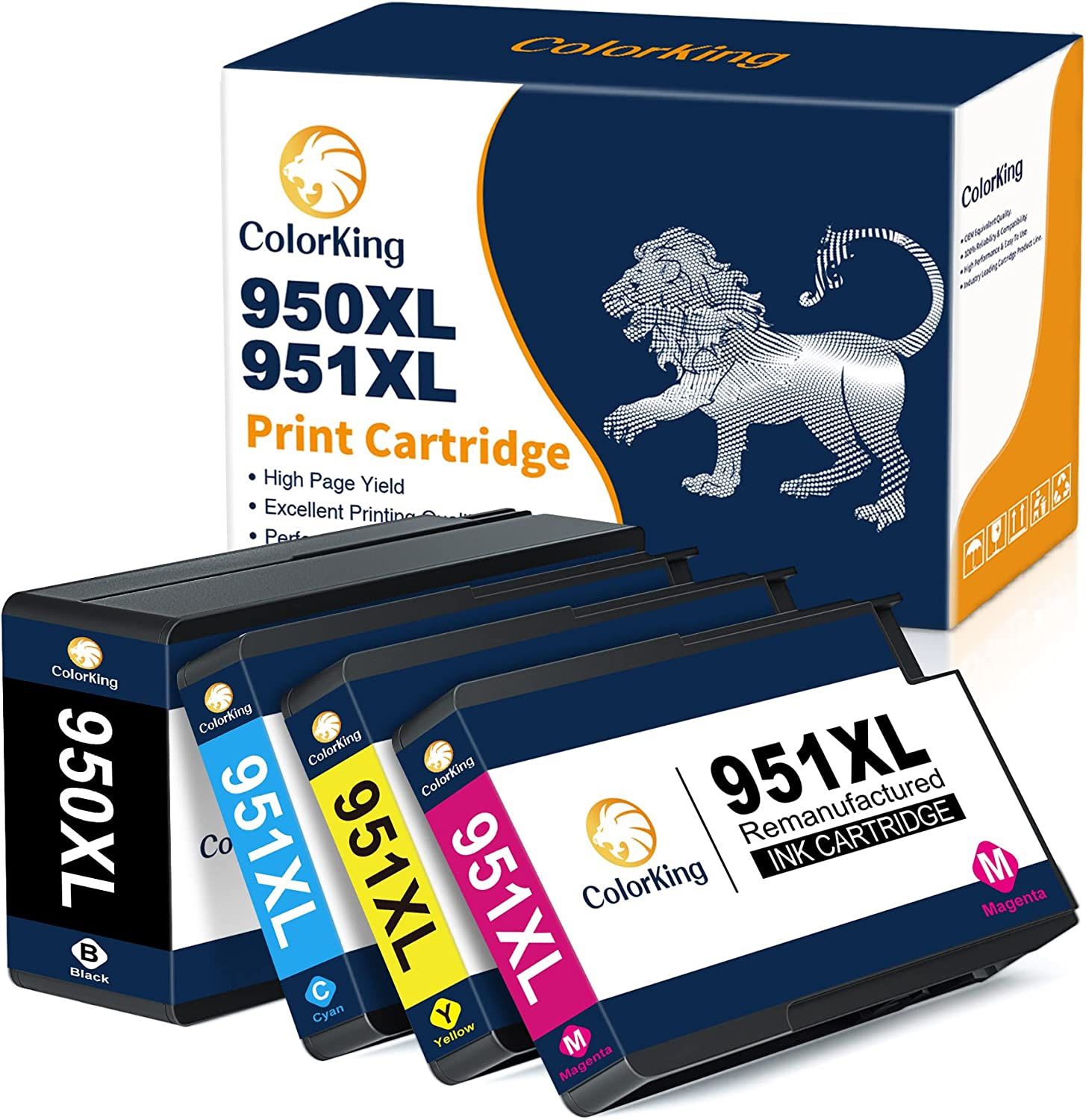 Kit Cartucce Uniwork 950XL/951XL Per HP Officejet Pro – 2 Nere, 1 Ciano, 1 Magenta, 1 Gialla