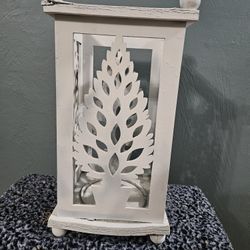 Metal Lantern with Tree Design