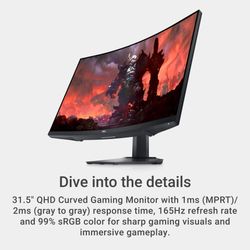 Dell - 27” LED Curved QHD FreeSync Gaming Monitor - Black