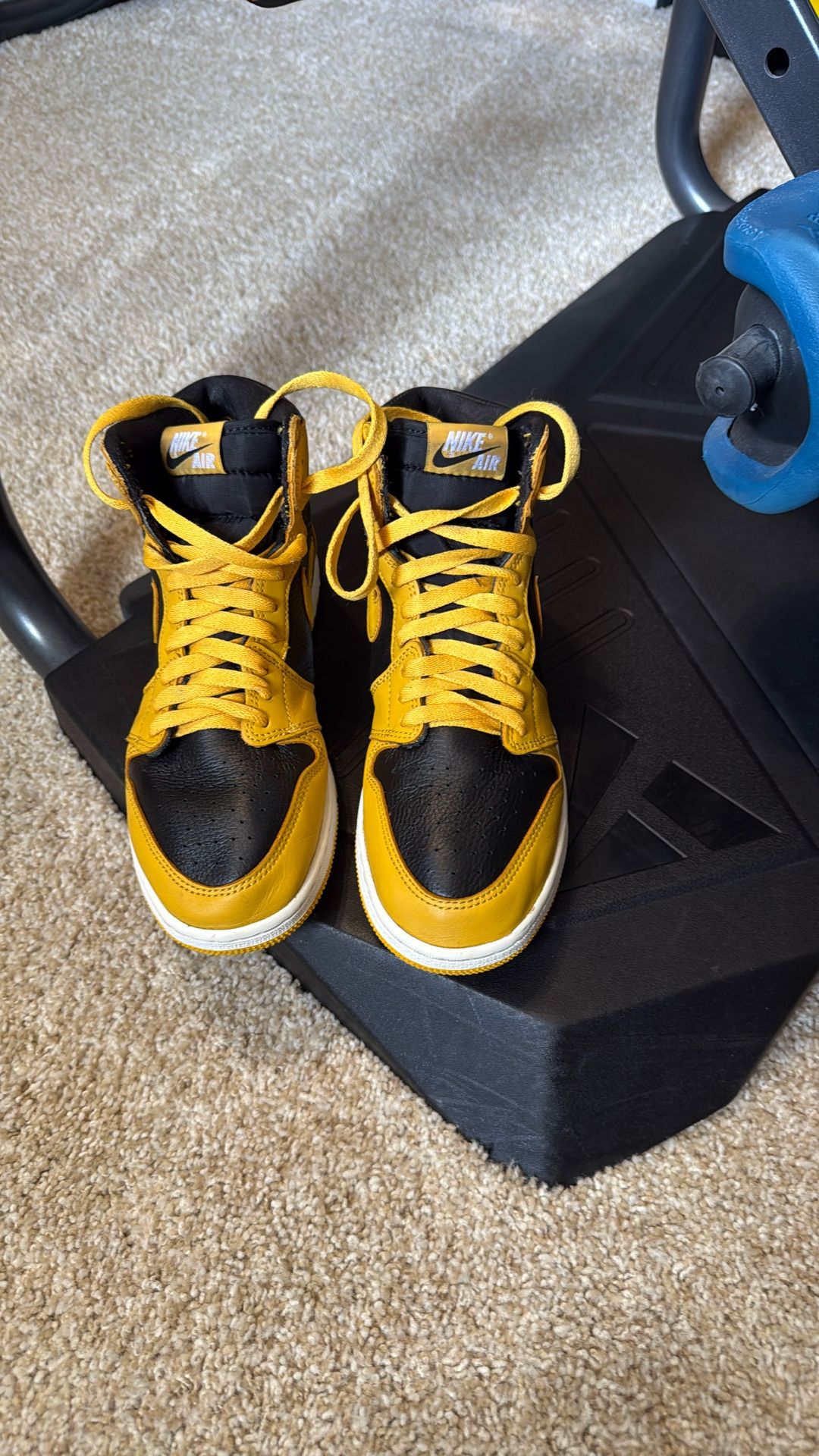 Nike Air Jordan Retro 1 High OG Pollen Yellow Kids 575441-701 Size 7Y Womens 8.5 